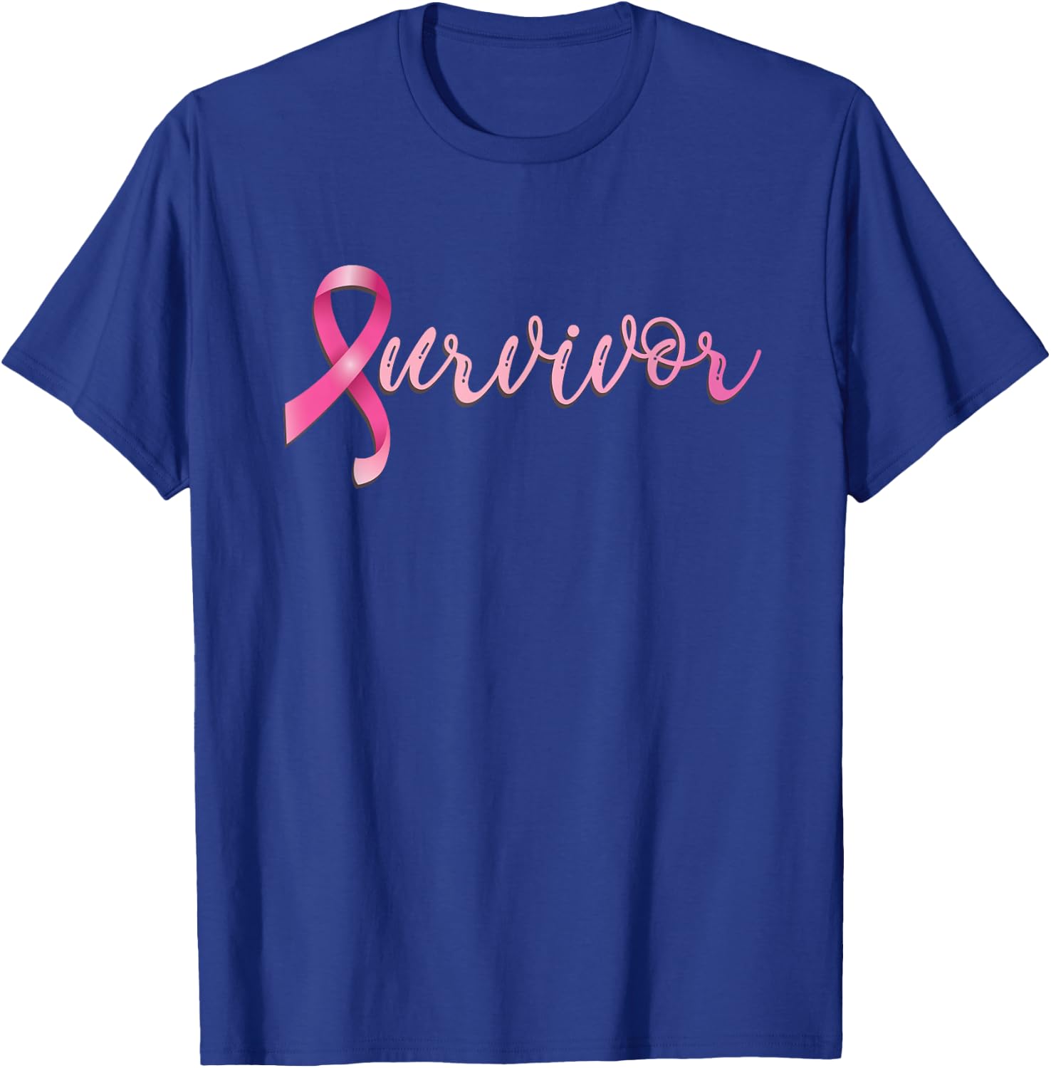 Breast Cancer Survivor Pink Ribbon Recovery T-Shirt - T-Shirt | Royal