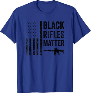 Black Rifles Matter - Funny Pro Gun Rights Camo USA Flag T-Shirt - T-Shirt | Royal