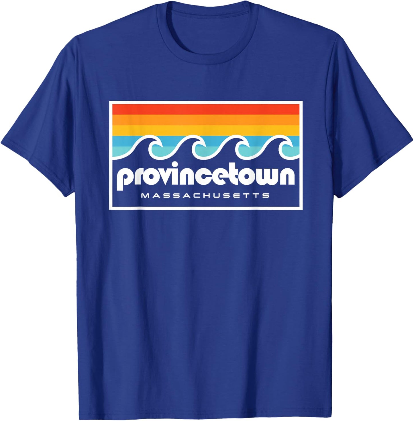 Provincetown MA Retro Vintage Style Ocean Sunset Cape Cod T-Shirt - T-Shirt | Royal