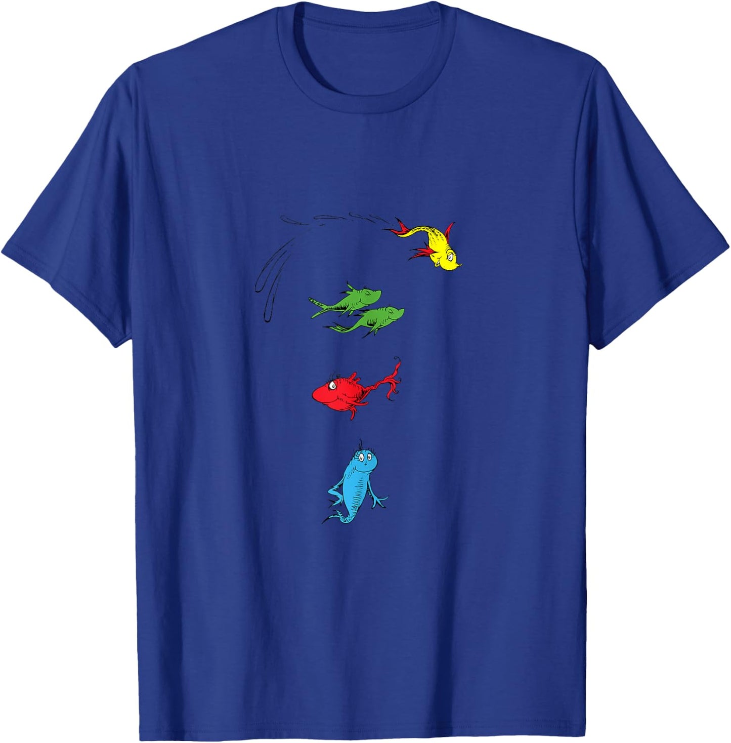 Dr. Seuss One Fish Two Fish Red Fish Blue Fish T-Shirt - T-Shirt | Royal