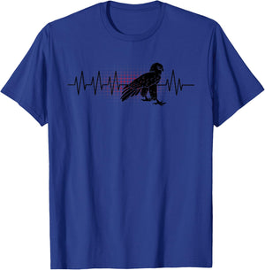 Red Tail Hawk Heartbeat Funny Birdwatcher Birding Buteo Gift T-Shirt - T-Shirt | Royal