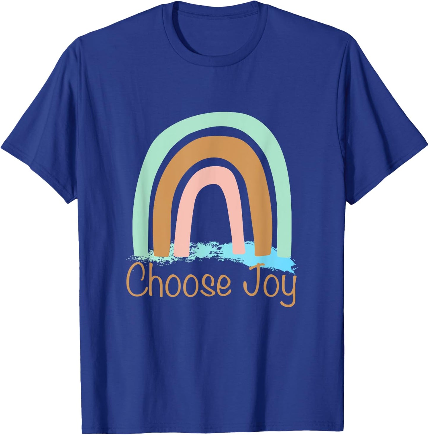 Choose Joy Cute Rainbow Graphic Inspiration T-Shirt - T-Shirt | Royal