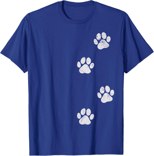 Paw Print Dog Cat Pet Lover Women Girls Kids T-Shirt - T-Shirt | Royal