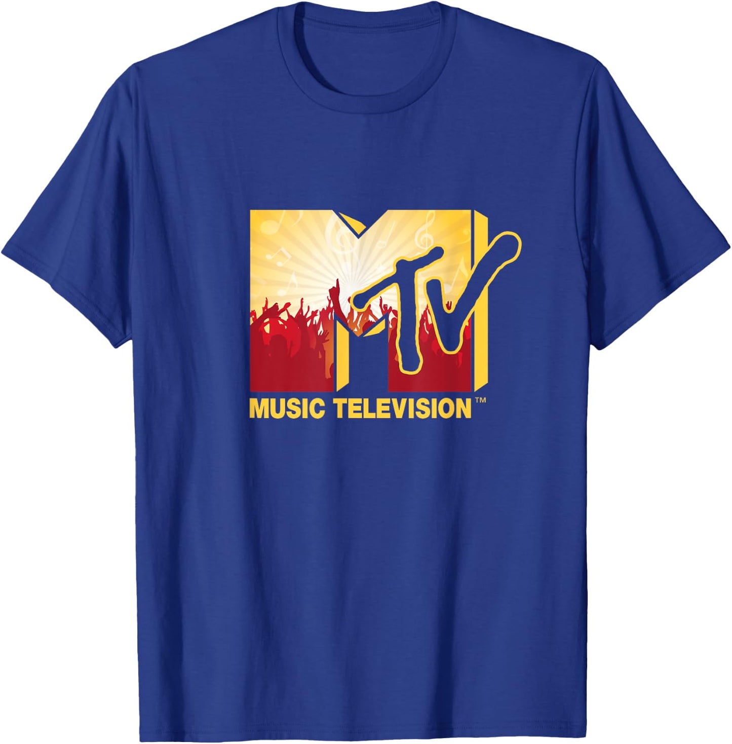Mademark x MTV - The official MTV Logo with a cool cheering party music crowd T-Shirt - T-Shirt | Royal