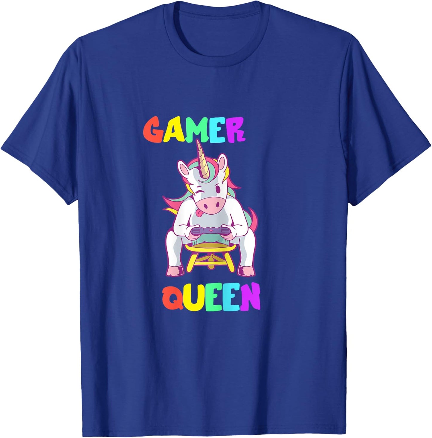 Gamer Queen Gamer Queen Unicorn Gamer Cute Gaming T-Shirt - T-Shirt | Royal