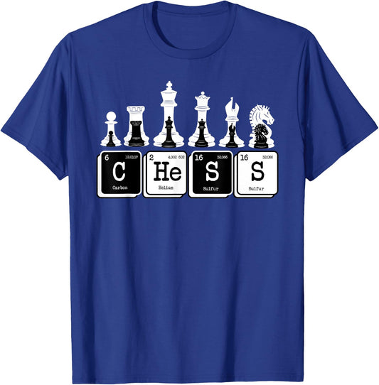 Funny Chess Set Pieces Periodic Table Board Game Player Gift Small T-Shirt - T-Shirt | Royal