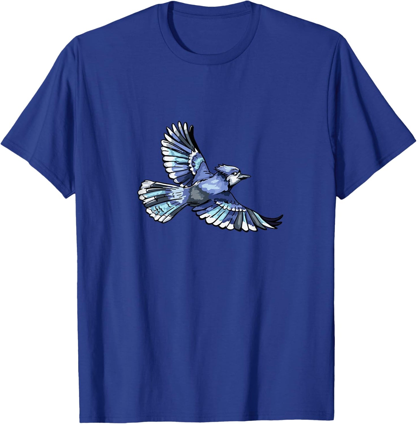 Flying Blue Jay Bird Ornithologist T-Shirt - T-Shirt | Royal