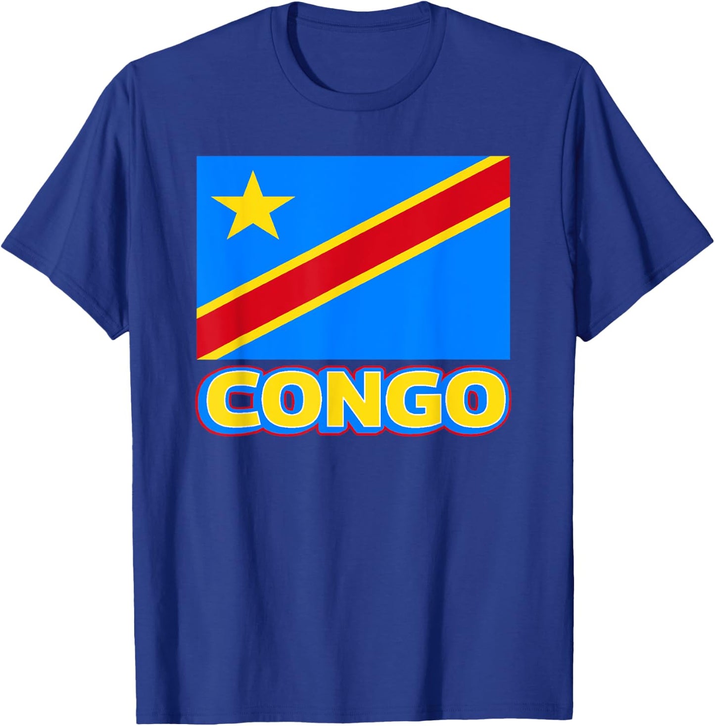 Congolese Flag Of The DRC African Men Women Kids Congo T-Shirt - T-Shirt | Royal