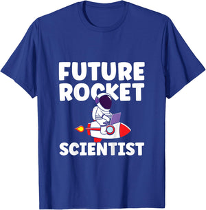 Kids Boys Rocket Ship Astronaut Future Rocket Scientist T-Shirt - T-Shirt | Royal