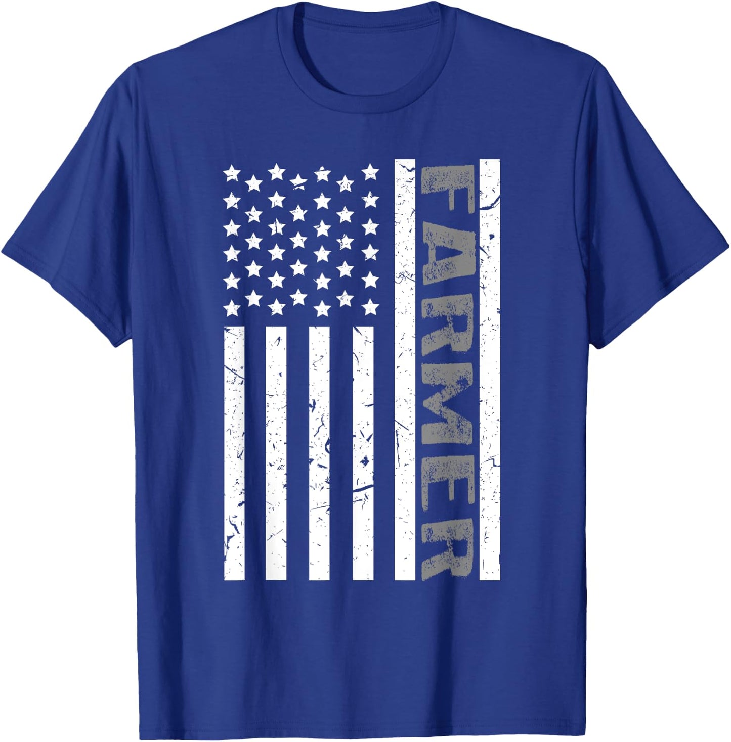 4th Of July Farmer American Farm Cow Tractor Flag Patriotism Women Kids Men T-Shirt - T-Shirt | Royal