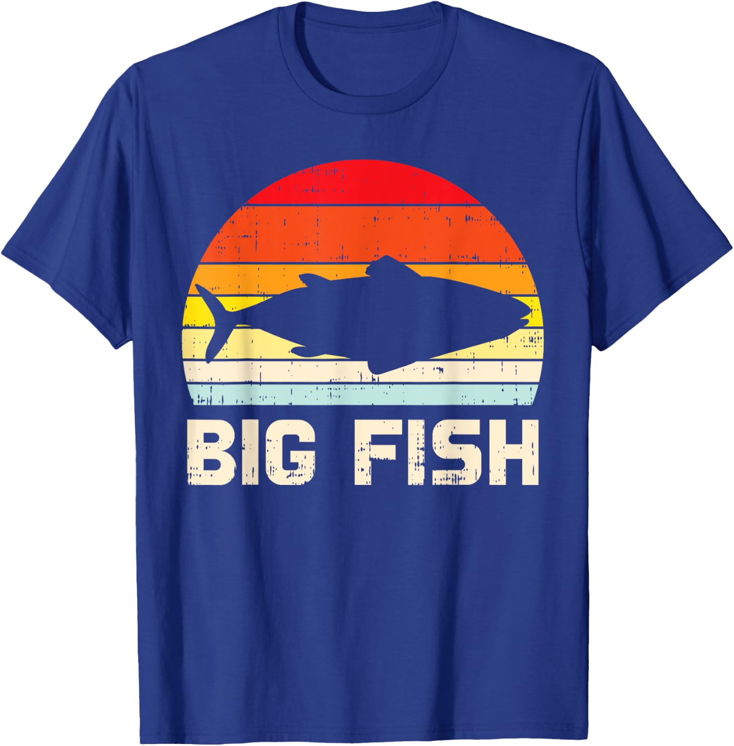 Fish Big Retro Bass Fishing Family Matching Dad Son Men Gift T-Shirt - T-Shirt | Royal