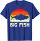 Fish Big Retro Bass Fishing Family Matching Dad Son Men Gift T-Shirt - T-Shirt | Royal