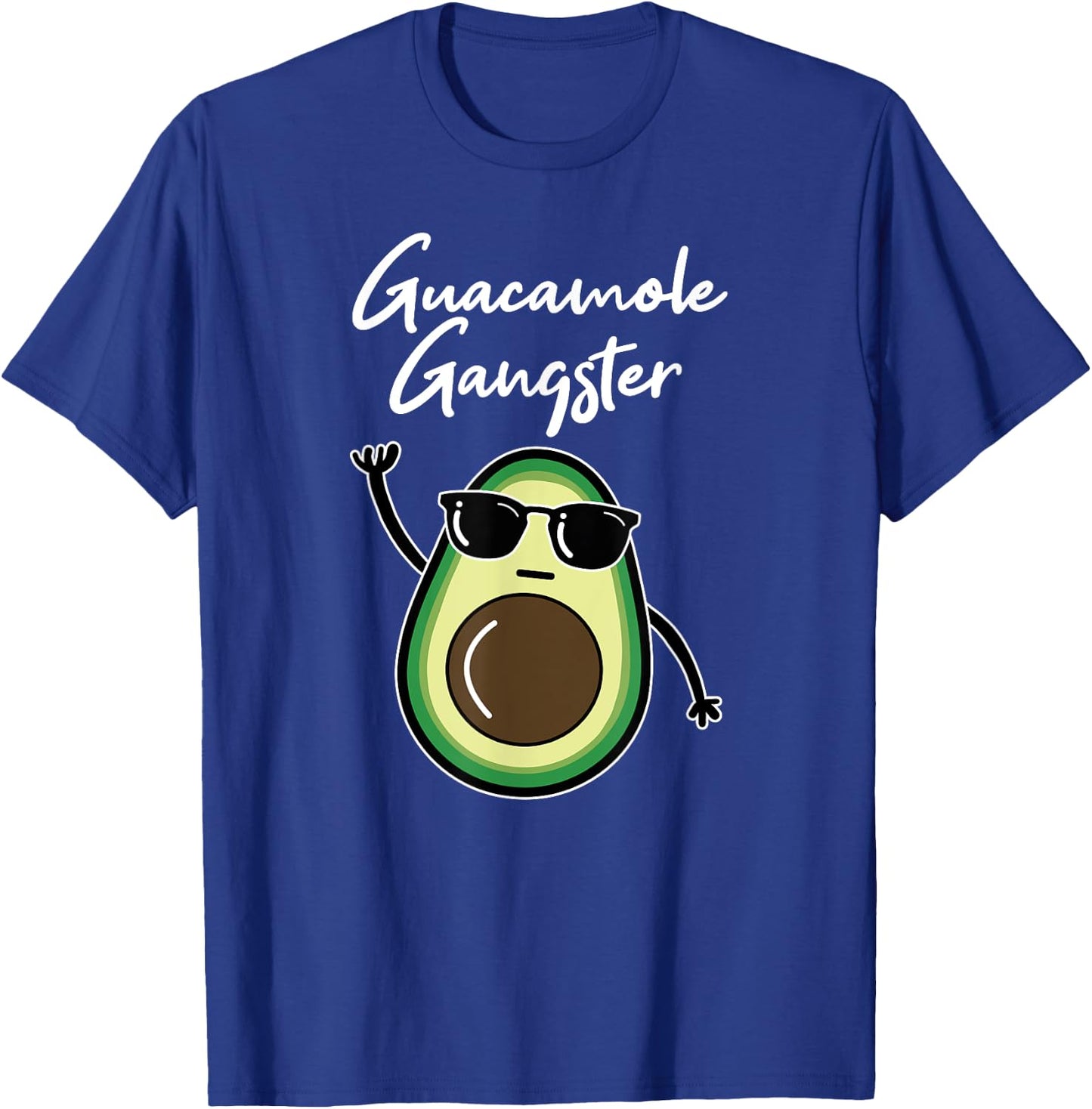 Funny Avocado Gangster, Guacamole Gangsta, Mexico Cinco Mayo T-Shirt - T-Shirt | Royal