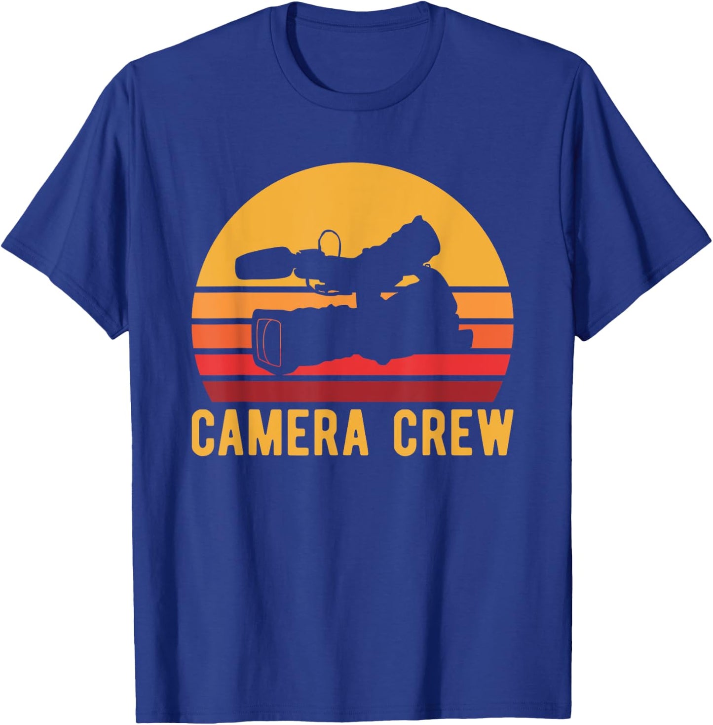 Retro Camera Crew Vintage Cinema Production T-Shirt - T-Shirt | Royal
