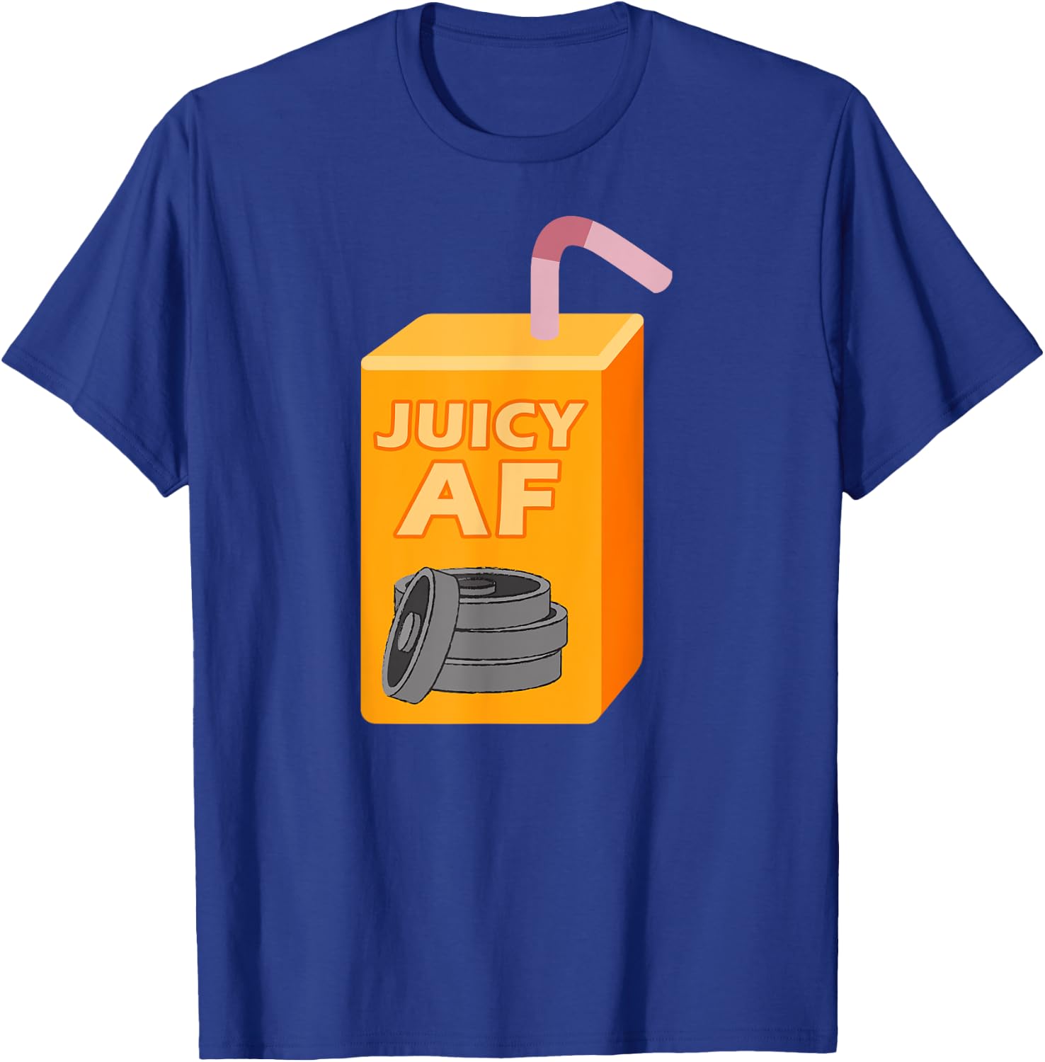 Juicy AF Juice Box Gym Workout Weights Funny Fitness T-Shirt - T-Shirt | Royal