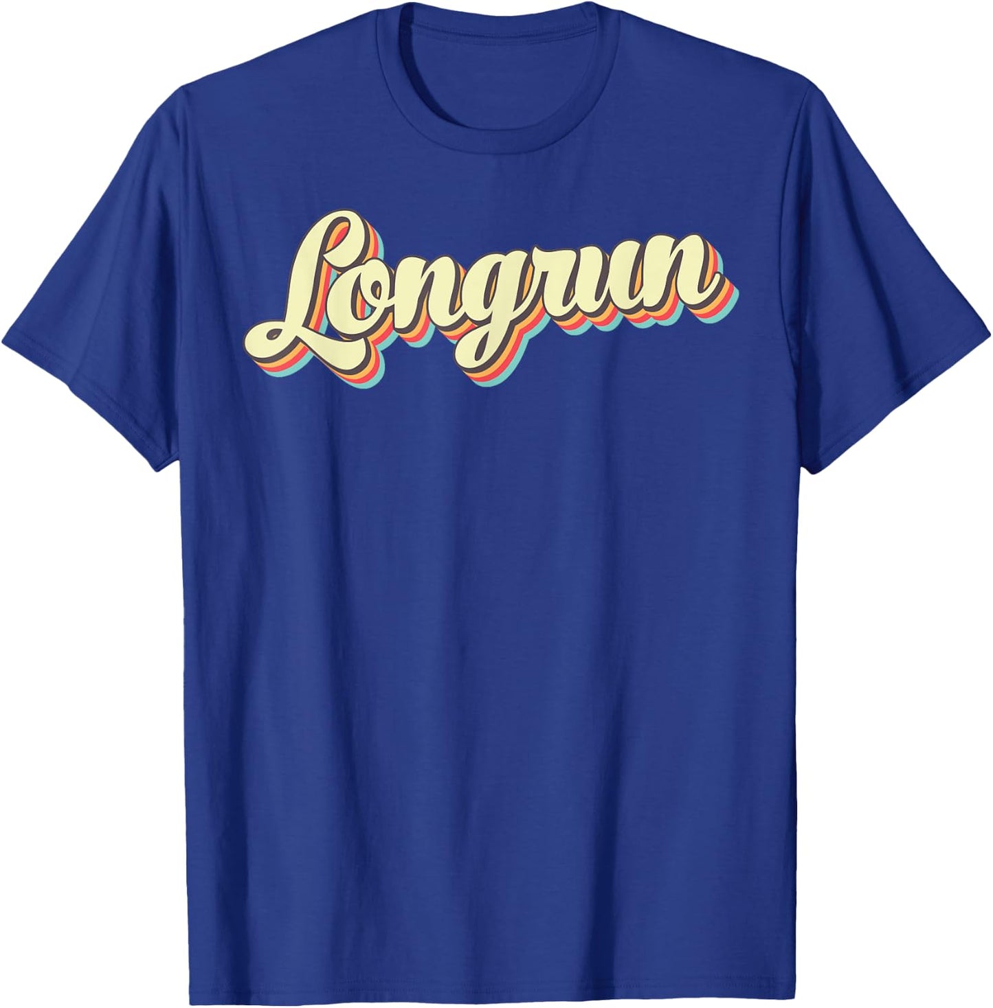 Longrun Retro Art Baseball Font Vintage T-Shirt - T-Shirt | Royal