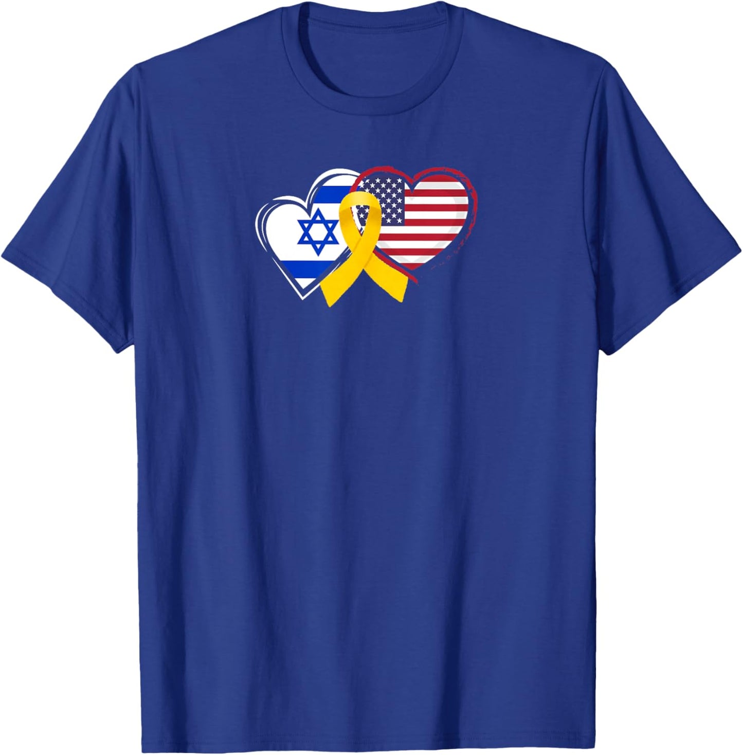 Yellow Ribbon for Israel and America T-Shirt - T-Shirt | Royal