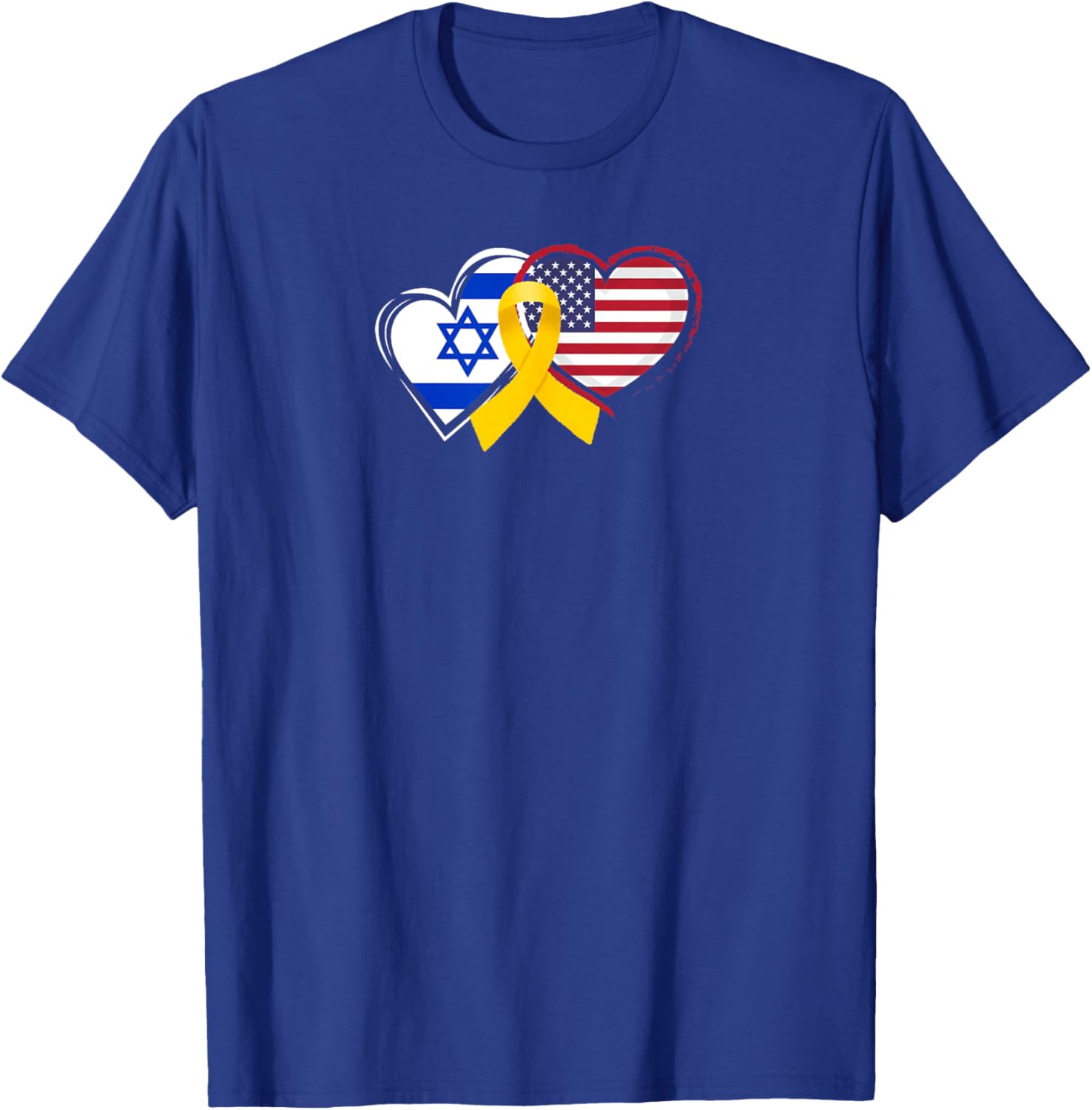 Yellow Ribbon for Israel and America T-Shirt - T-Shirt | Royal