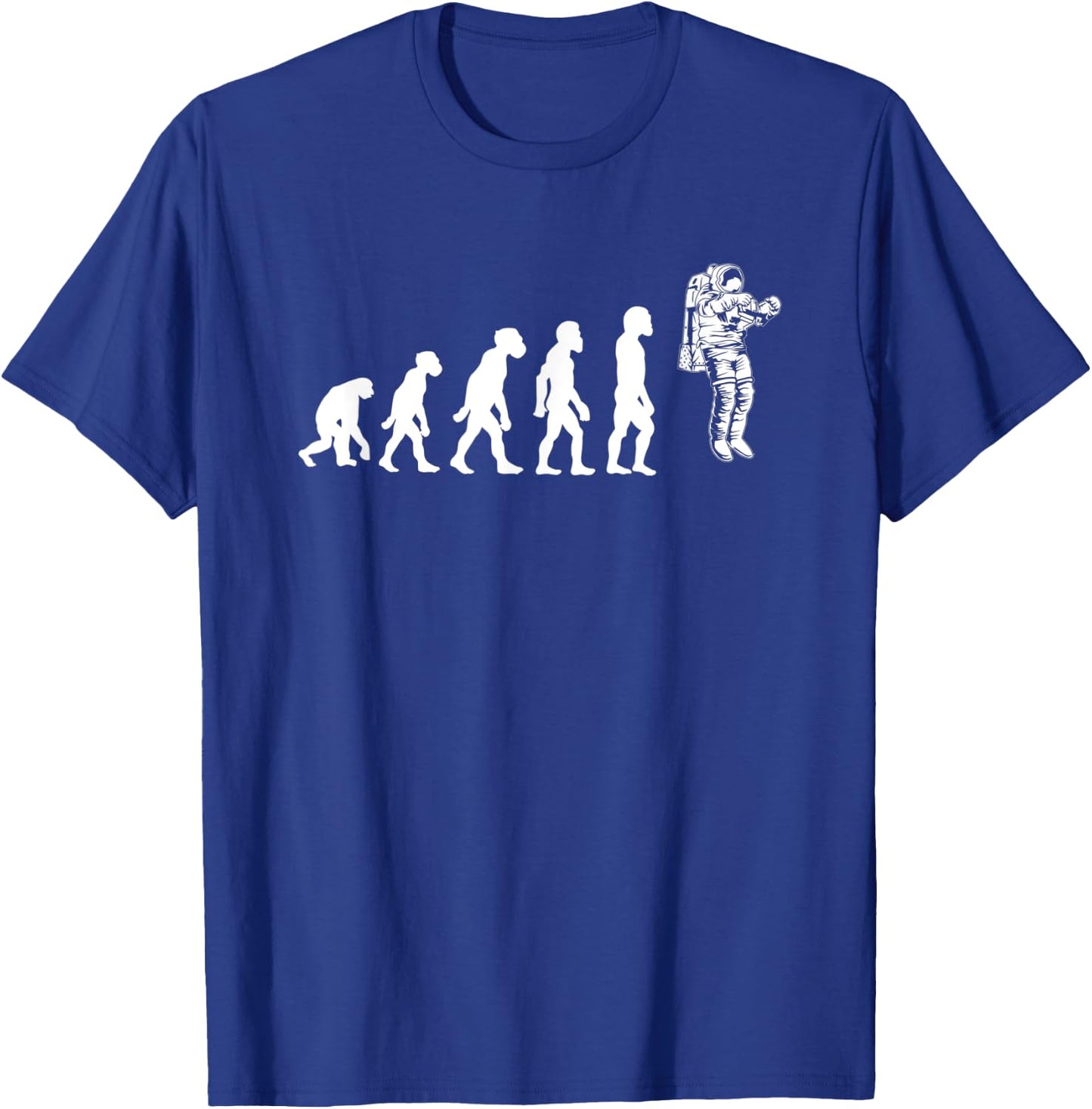 Funny Astronaut Space Cosmic Human Evolution Astronomy Gifts T-Shirt - T-Shirt | Royal