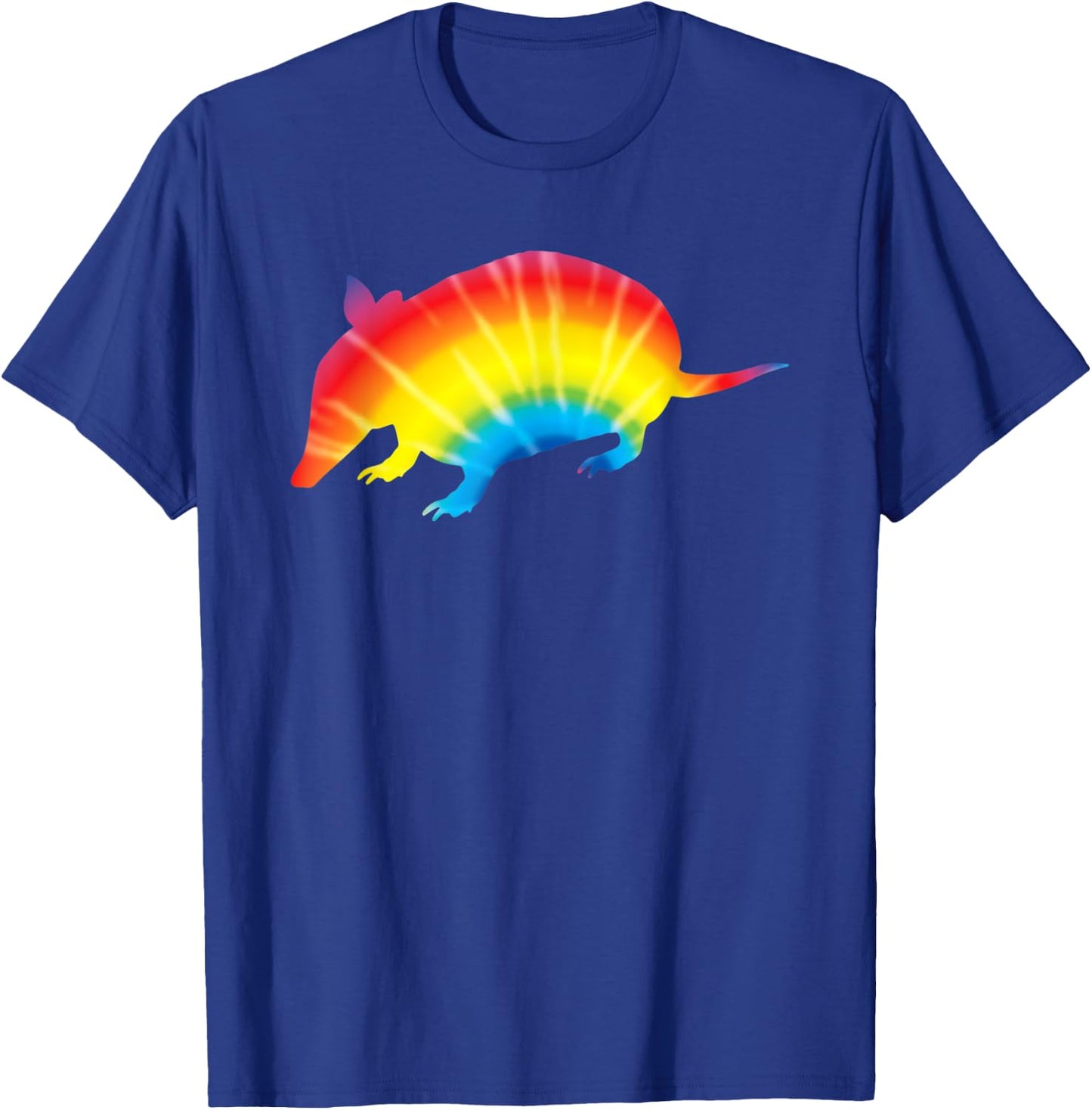 Tie Dye Armadillo Rainbow Print Animals Hippie Peace Gift T-Shirt - T-Shirt | Royal