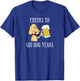 Cheers To 420 Dog Years Cartoon Beer Funny 60th Birthday Men Women T-Shirt - T-Shirt | Royal