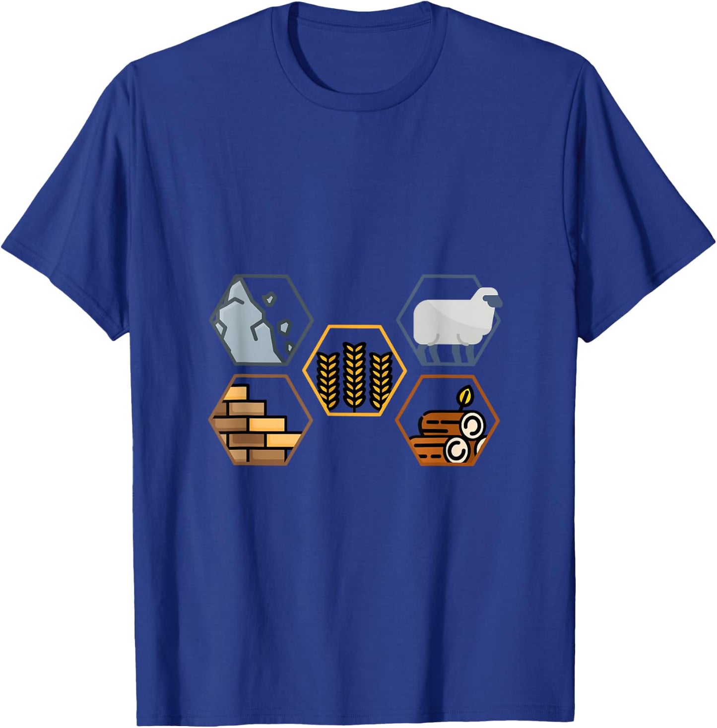 Life Components Brick, Wood, Rock, Wheat, Sheep gift T-Shirt - T-Shirt | Royal