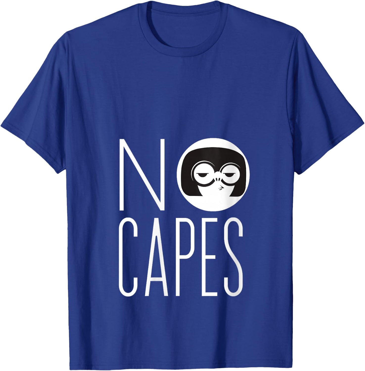 Disney Pixar The Incredibles 2 Edna Mode No Capes Logo V-Neck T-Shirt - T-Shirt | Royal