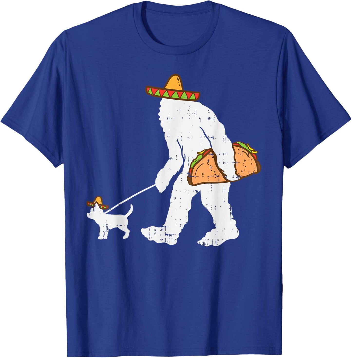 Bigfoot Sasquatch Taco Chihuahua Funny Cinco De Mayo Mexican T-Shirt - T-Shirt | Royal