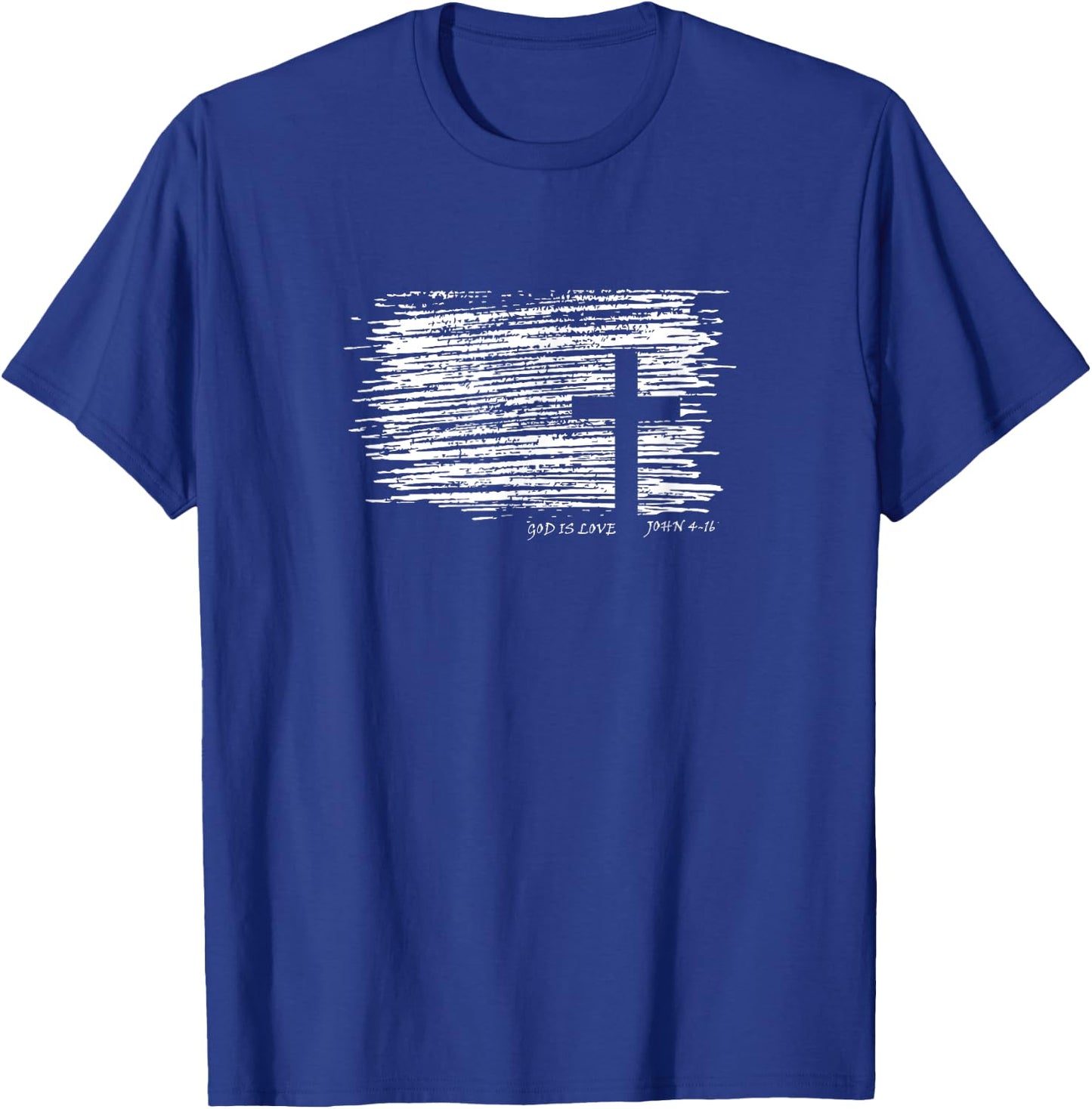 God is Love Cross Men Cool Christian Bible Verse T-Shirt - T-Shirt | Royal