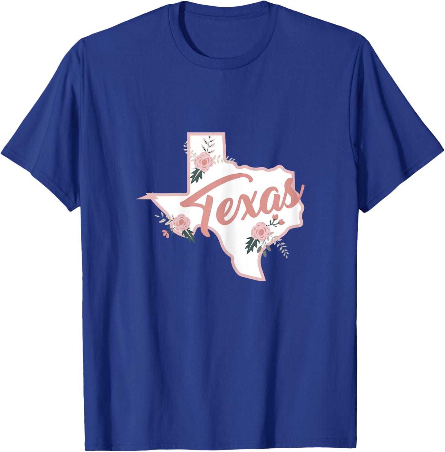Cute Texas State Floral Rose T-Shirt - T-Shirt | Royal