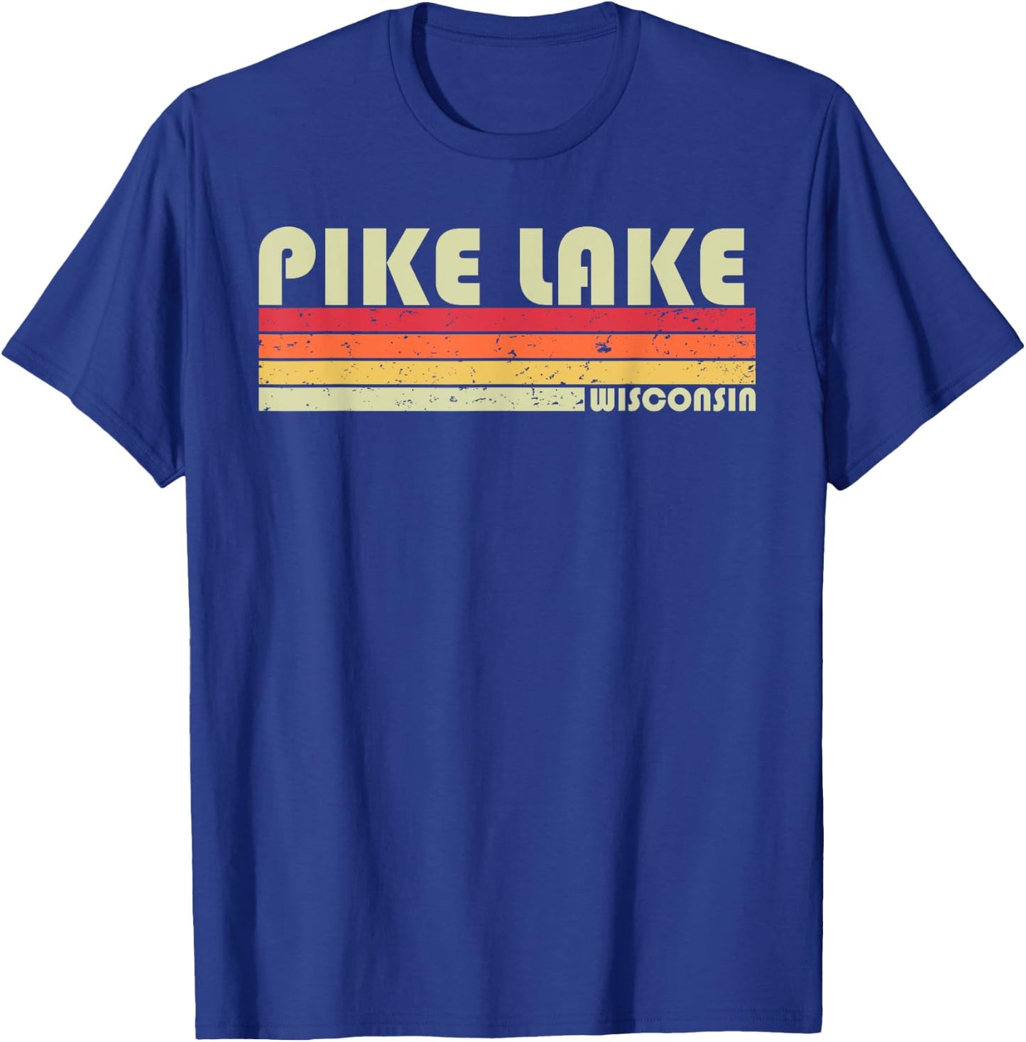 PIKE LAKE WISCONSIN Funny Fishing Camping Summer Gift T-Shirt - T-Shirt | Royal