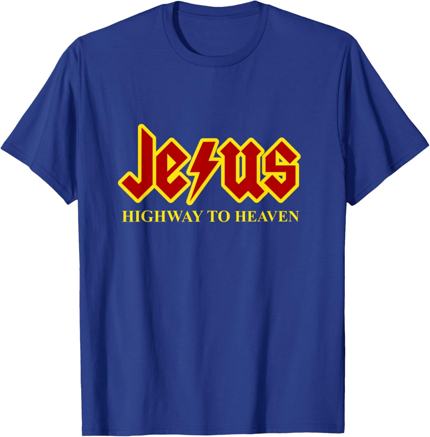 Jesus Highway To Heaven Funny Christian T-Shirt - T-Shirt | Royal