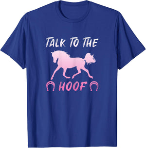 Talk To The Hoof Horses Horseback Riding Girls T-Shirt - T-Shirt | Royal