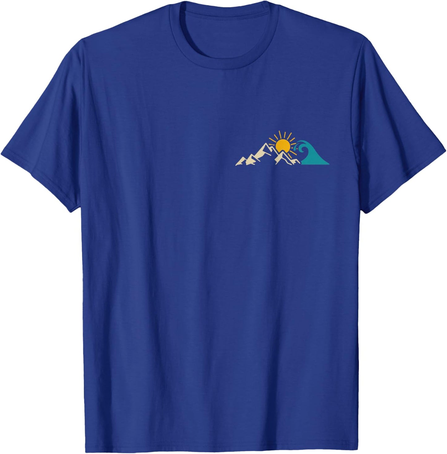 Mountains & Sea Hiking Surfer Climbing Hiker Nature Outdoor T-Shirt - T-Shirt | Royal