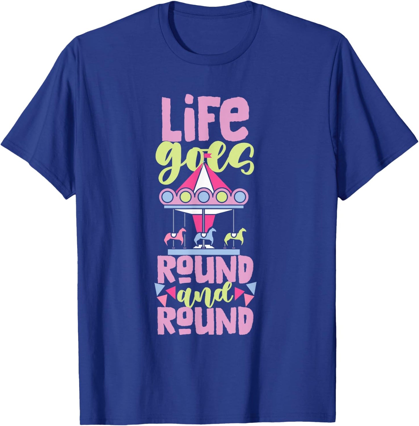 Carousel Horse Merry-Go-Round Girls and Women T-Shirt - T-Shirt | Royal