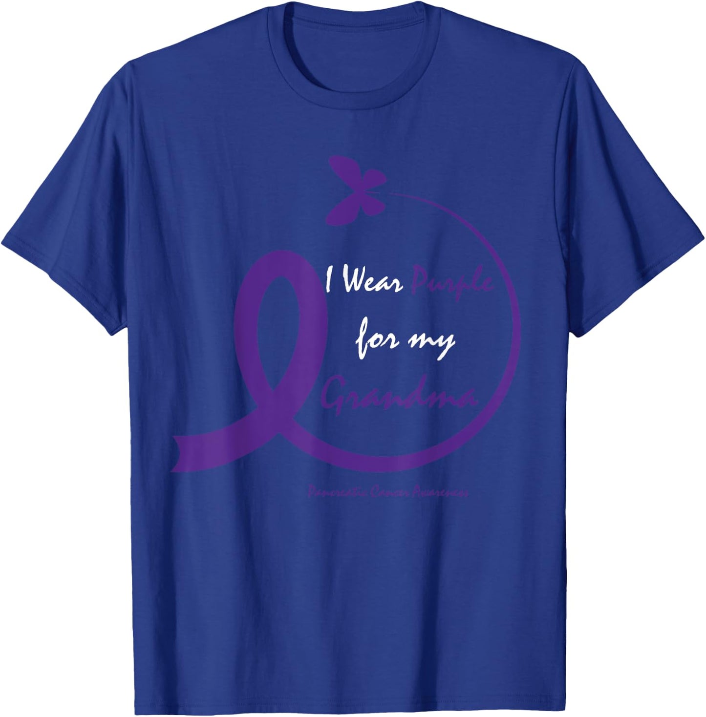 Products Gifts Purple Grandma Pancreatic Cancer Awareness T-Shirt - T-Shirt | Royal