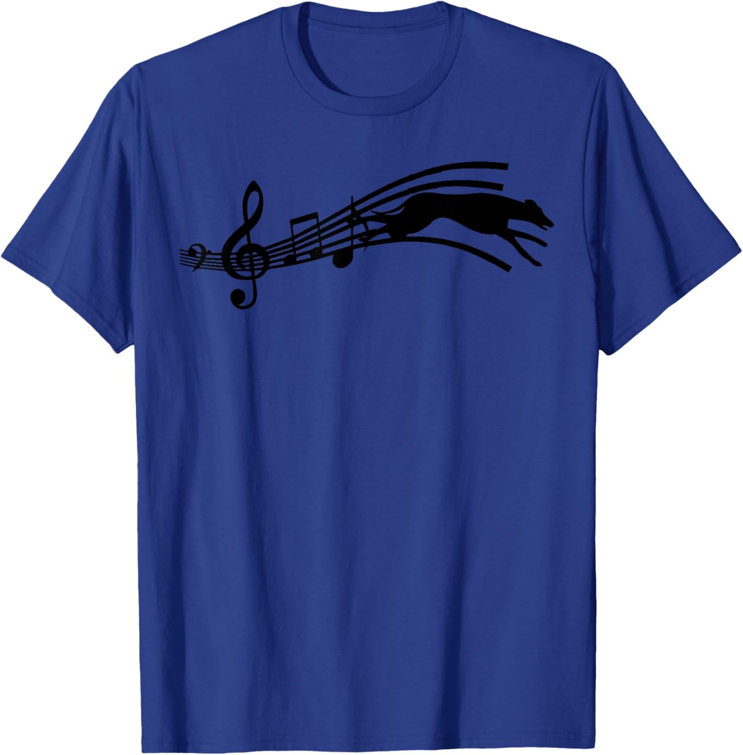 geryhound with Music Notes T-Shirt - T-Shirt | Royal