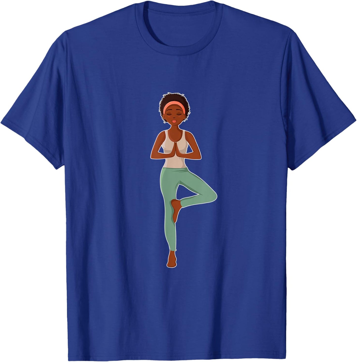 Yoga - African American Woman T-Shirt - T-Shirt | Royal