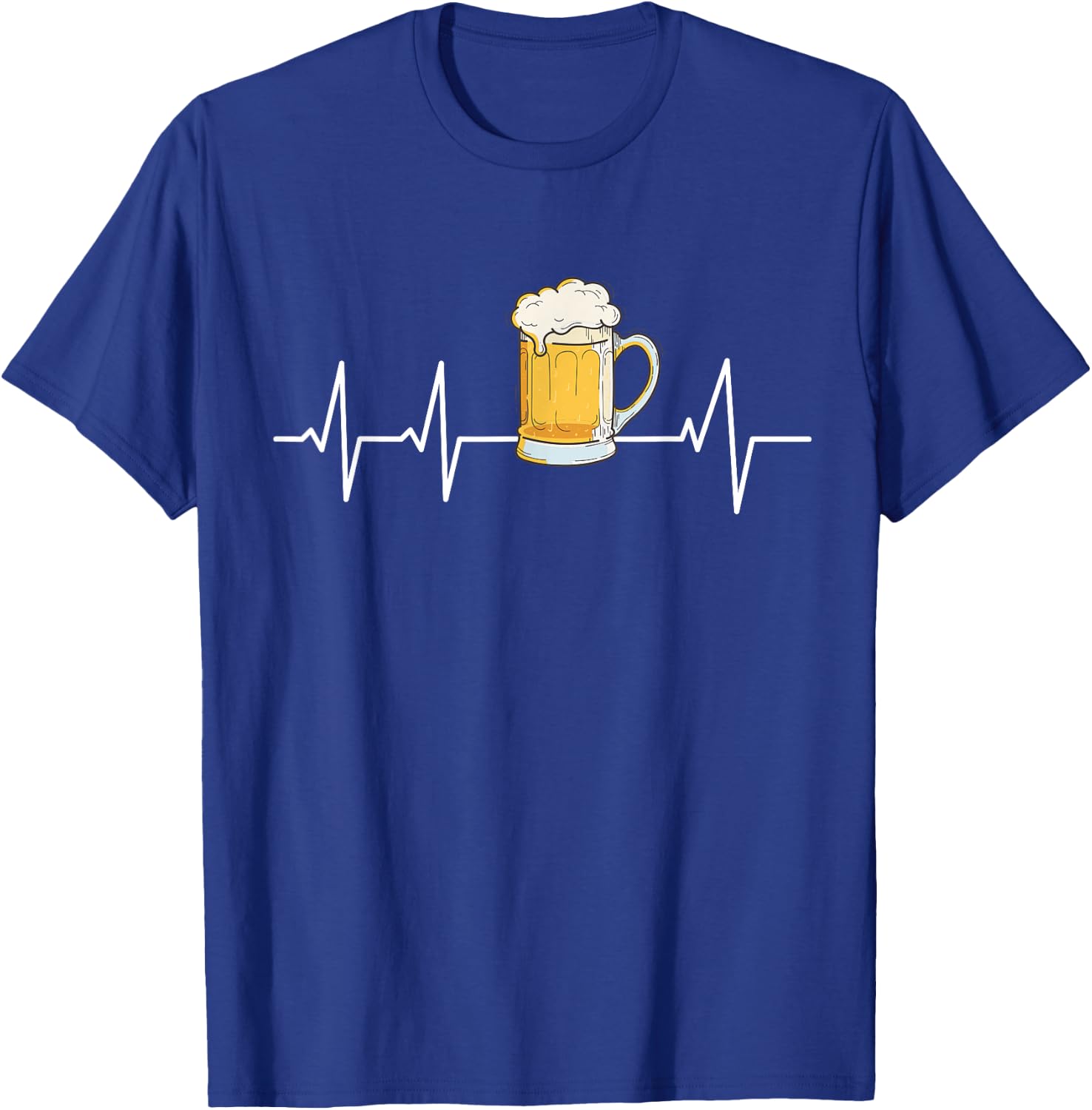 Beer pitcher heartbeat EKG heart rate T-Shirt - T-Shirt | Royal