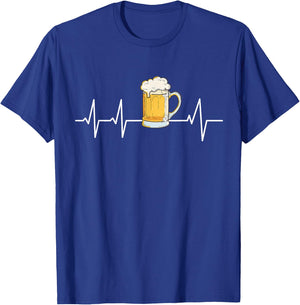 Beer pitcher heartbeat EKG heart rate T-Shirt - T-Shirt | Royal