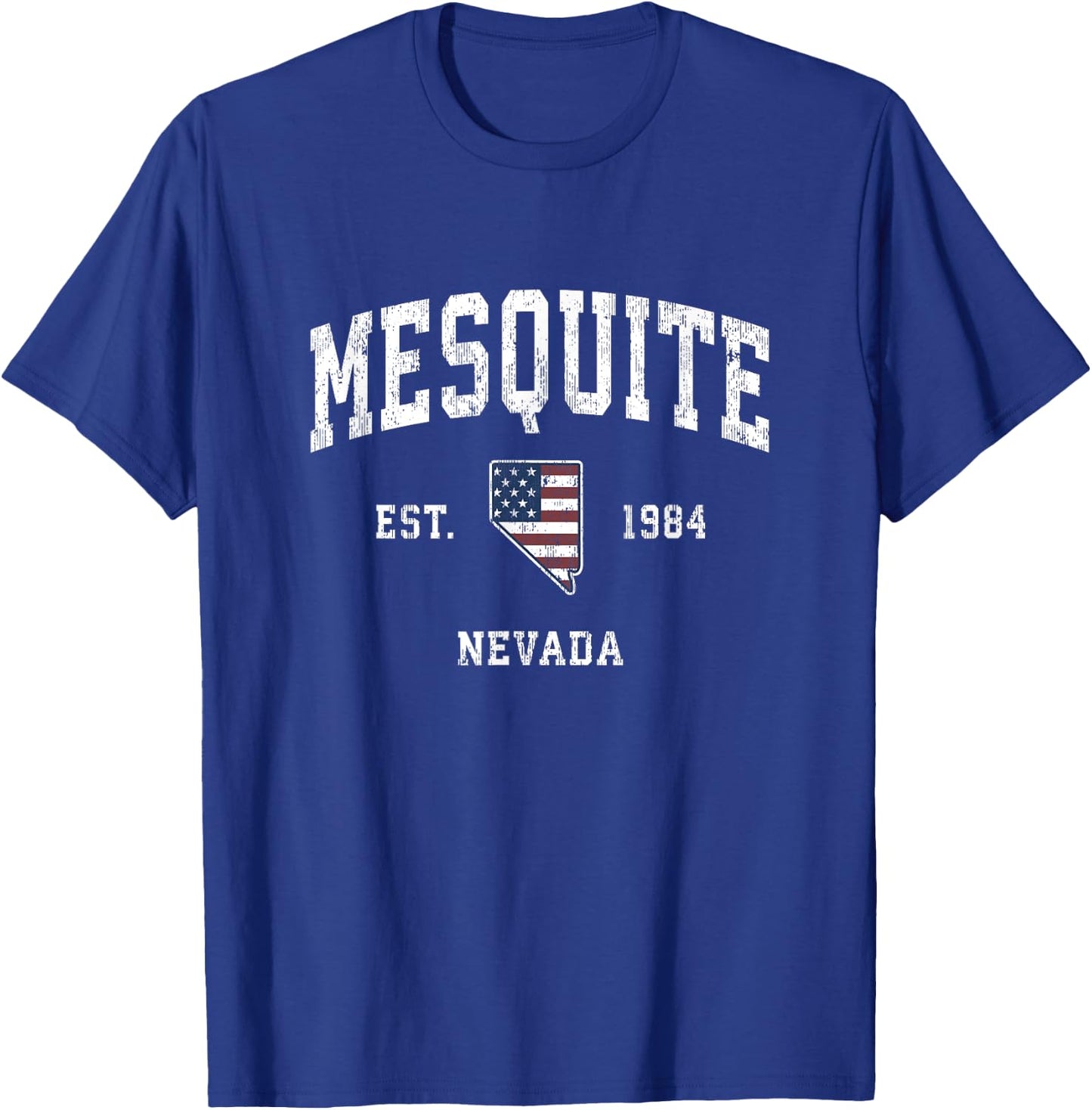 Mesquite Nevada NV Vintage American Flag Sports Design T-Shirt - T-Shirt | Royal