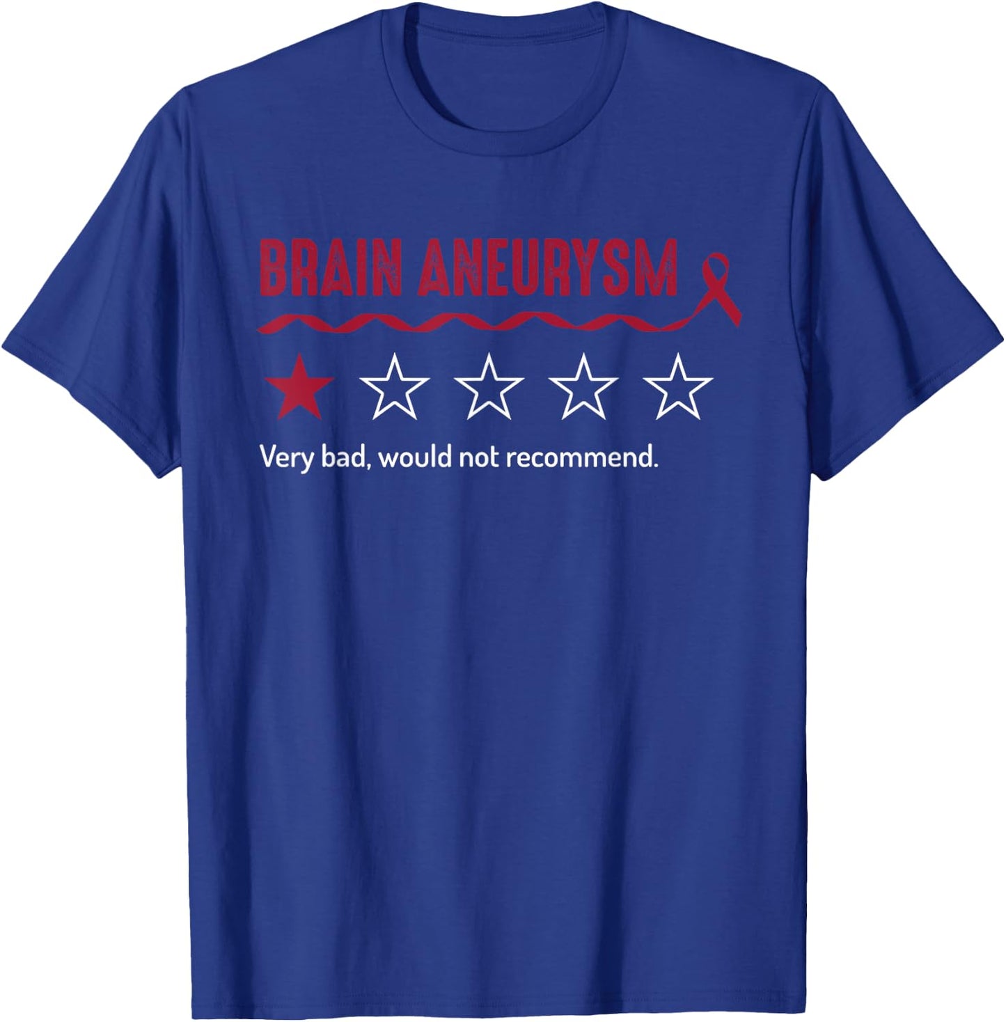 Brain Aneurysm Review Very Bad Would Not Recommend 1 Star T-Shirt - T-Shirt | Royal