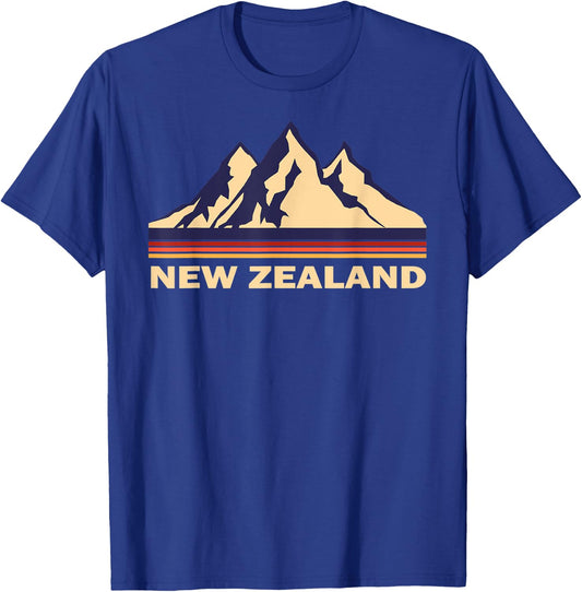 New Zealand Mountains retro T-Shirt - T-Shirt | Royal