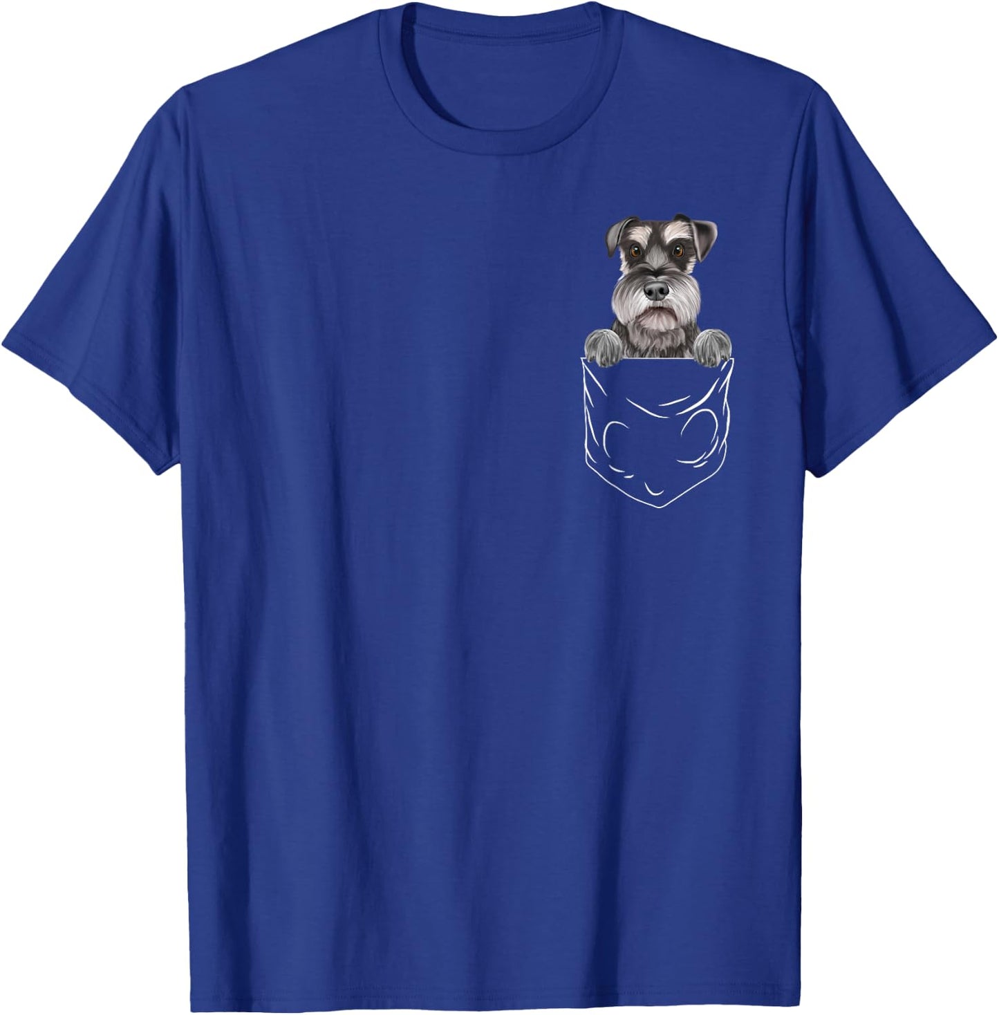 Dog In Pocket Miniature Schnauzer Funny Dog Lover T-Shirt - T-Shirt | Royal