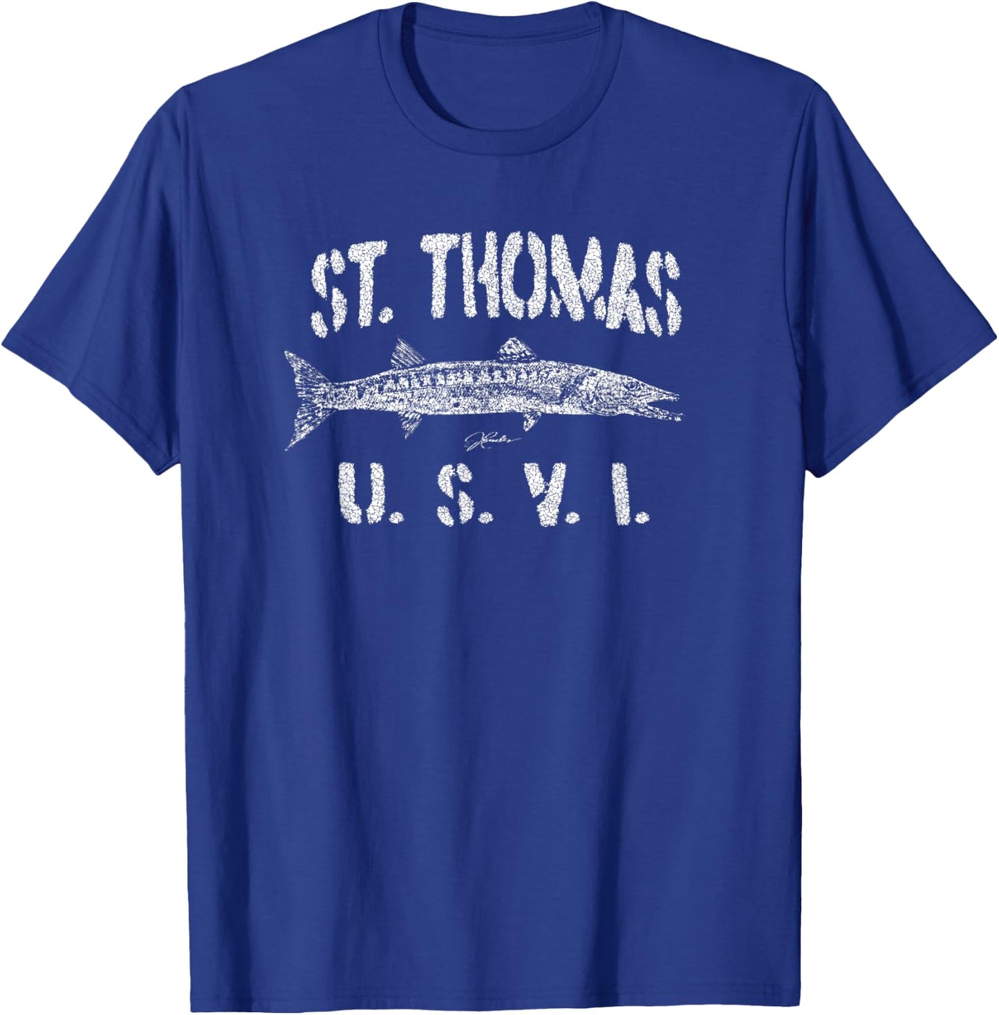JCombs: St. Thomas, USVI, Great Barracuda T-Shirt - T-Shirt | Royal