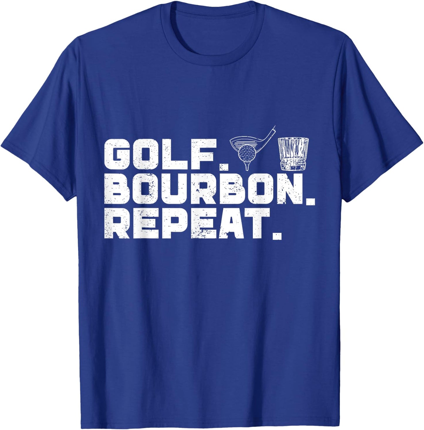 Golf Bourbon Repeat Golf & Bourbon Drinking Lover T-Shirt - T-Shirt | Royal
