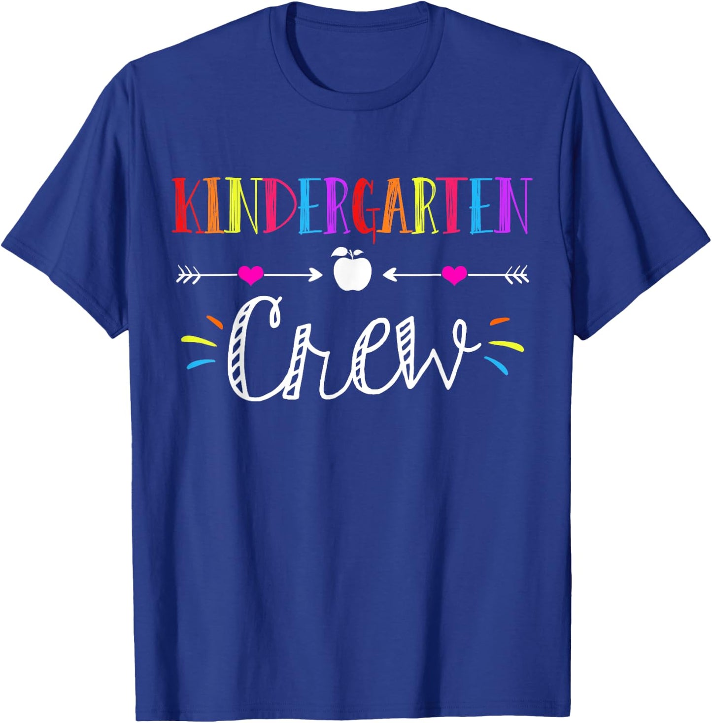 Kindergarten Teacher Crew Funny First Day Of School Gifts T-Shirt - T-Shirt | Royal