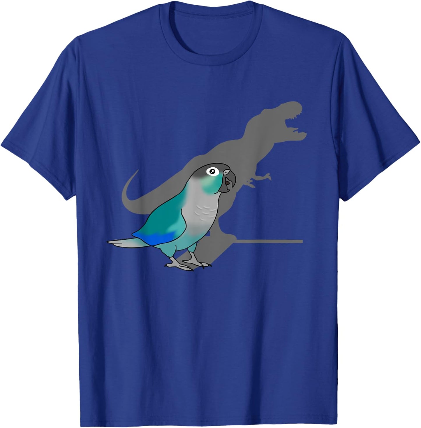 Funny Turquoise Green Cheeked Conure T-rex, Dinosaur Parrot T-Shirt - T-Shirt | Royal