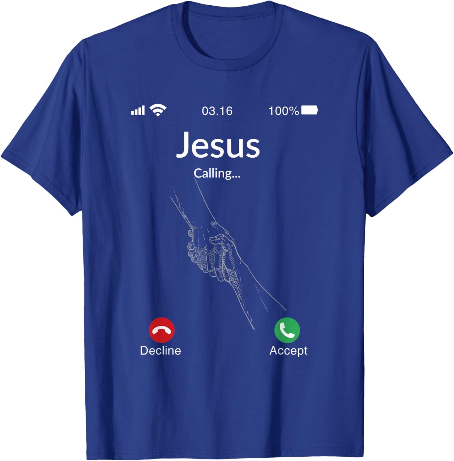 Christian Gift Jesus Is Calling T-Shirt - T-Shirt | Royal