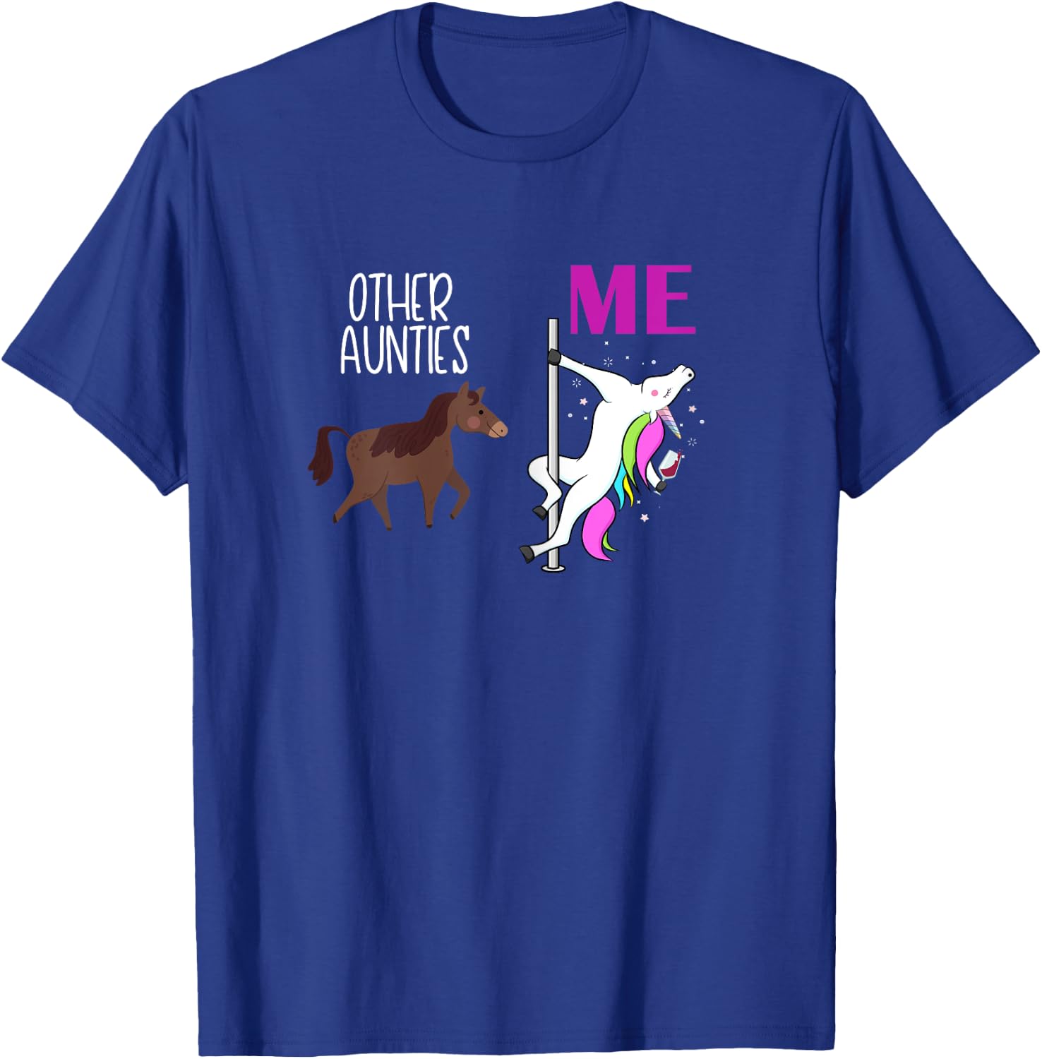 Other Aunties Me Unicorn Aunt Wine Lover T-Shirt - T-Shirt | Royal